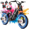 2026 eAhora Juliet Pro 2 EBike - Dual Motor 5400W/1200W 30-43MPH 60V 70Ah 200Mile Long Range Electric Bike for Adults, 20'' Fat Tire Fast Electric Mountain Bike Full Suspension Electric Bicycle