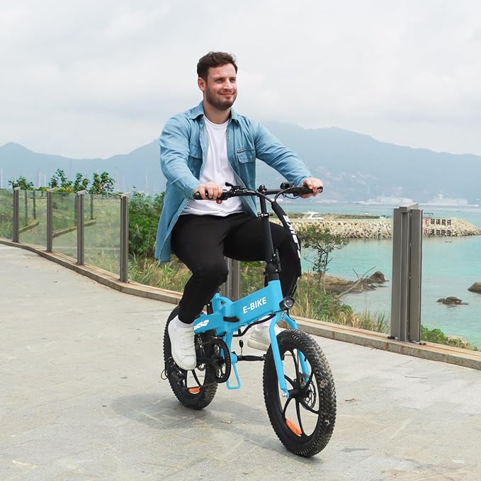 20" Folding Electric Bike for Adults, 850W Lightweight Foldable Ebike, 4lbs,60+ Mile Range, 25mph Top Speed, Fat Tire Electric Bicvcle