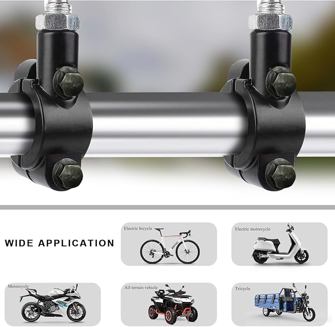 2PCS Motorcycle Mirrors Mounts, 7/8" Handlebar Mirror Mount Clamp Adaptor with 10mm Thread, Aluminum Alloy Rearview Mirror Bracket Clamp for Motorcycle Dirt Bike Scooter