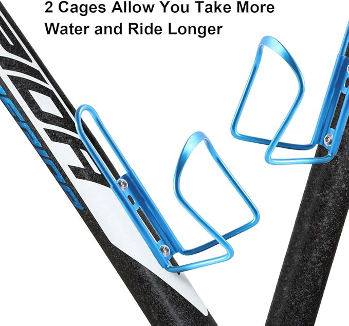 Alloy Aluminum Lightweight Bike Water Bottle Holder - 2 Pack for MTB & Road Bike
