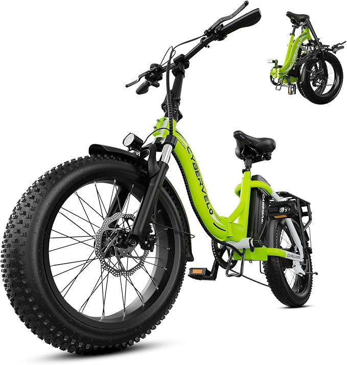 1000W Folding Electric Bike for Adults,75+ Miles,30+MPH,48V 20.8Ah Removable Battery,20" Fat Tire Electric Bike,Front Suspension 7-Speed Commuter Ebike,UL Certified