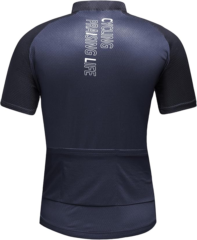 Men Bike Jersey Short Sleeve Road Cycling Shirts Biking Tops Moisture Wicking
