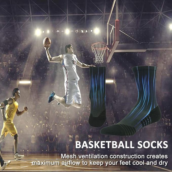 HUSO Cycling Socks for Men Women, Novelty Bike Socks Fun Running Basketball Athletic Crew Socks 3, 4, 7 Pairs