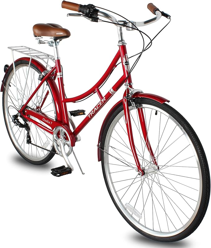 Tracer Osaka Hybrid Bikes, Steel Frame, Shimano Nexus Inter 3/7 Speed, Brown Seat Brown Grips, Road Bike, City Bike, Multiple Colors
