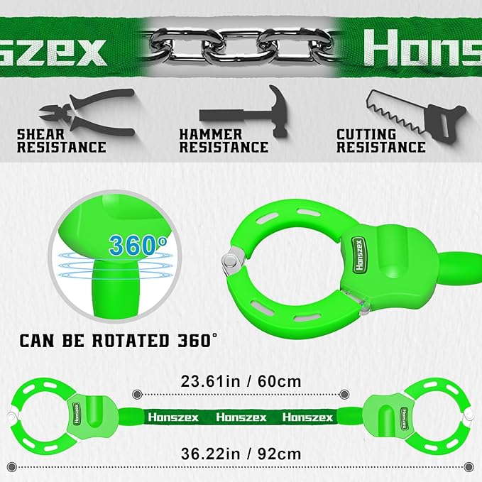 Scooter Lock, Scooter Locks Anti Theft, 36.22inch Colorful Electric Scooter Handcuff Lock, Bike Locks High Security with Key, Accessories for E Scooter, E Bike