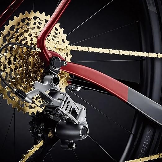 6/7/8/9/10/11/12 Speed Bike Chain – High-Strength, Durable & Smooth-Shifting for Road/Mountain Bikes (Gold-12-Speed)