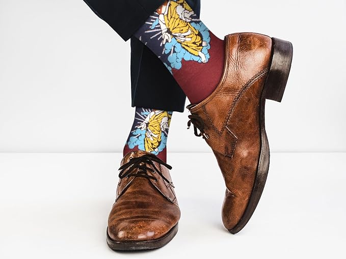 Real Sic Fun Socks for Men and Women - Cozy Cotton Dress Socks with Colorful Designs - Cool, Casual, Wacky Patterned