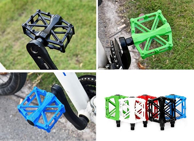 Free-fly Bicycle Pedal - Aluminum Bearing Bike Pedals with 16 Anti-Skid Pins - Lightweight Platform Pedals - Universal 9/16" Bike Pedal for Mountain BMX MTB Road Bike