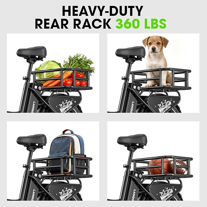 Electric Bike for Adults - 1000W Peak Motor Ebike with 48V15Ah Removable Battery, 20" x 3.0 Fat Tire Step-Thru 7-Speed Commuter Electric Bicycle, Up to 24 MPH, 70 Miles Range, UL 2849 Certified.