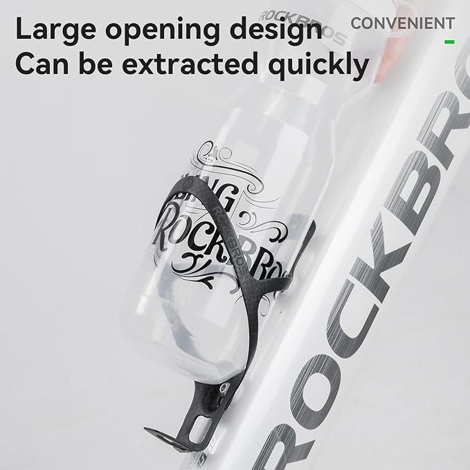 ROCKBROS Carbon Fiber Bike Water Bottle Holder 13g Ultra-Light Bicycle Bottle Cage One-Piece Design Water Cup Cage for Road MTB Mountain Bikes Cycling Accessories