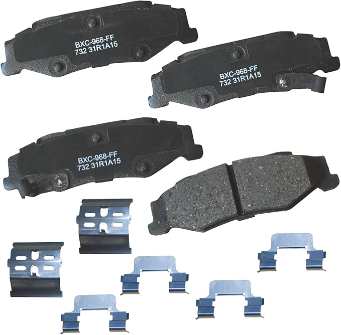 Bendix Premium SBC732 Ceramic Rear Brake Pads for Cadillac XLR 2009-2004, Chevrolet Corvette 2013-1997