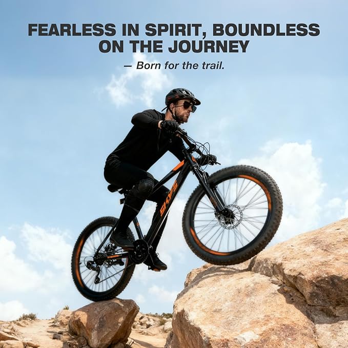Convend 24/26/27.5" Mountain Bike for Adults, 21-Speed Twist Shifters, Lockout Suspension Fork, Dual Disc Brakes, High-Carbon Steel Frame, All-Terrain Tires, 85% Pre-Assembled