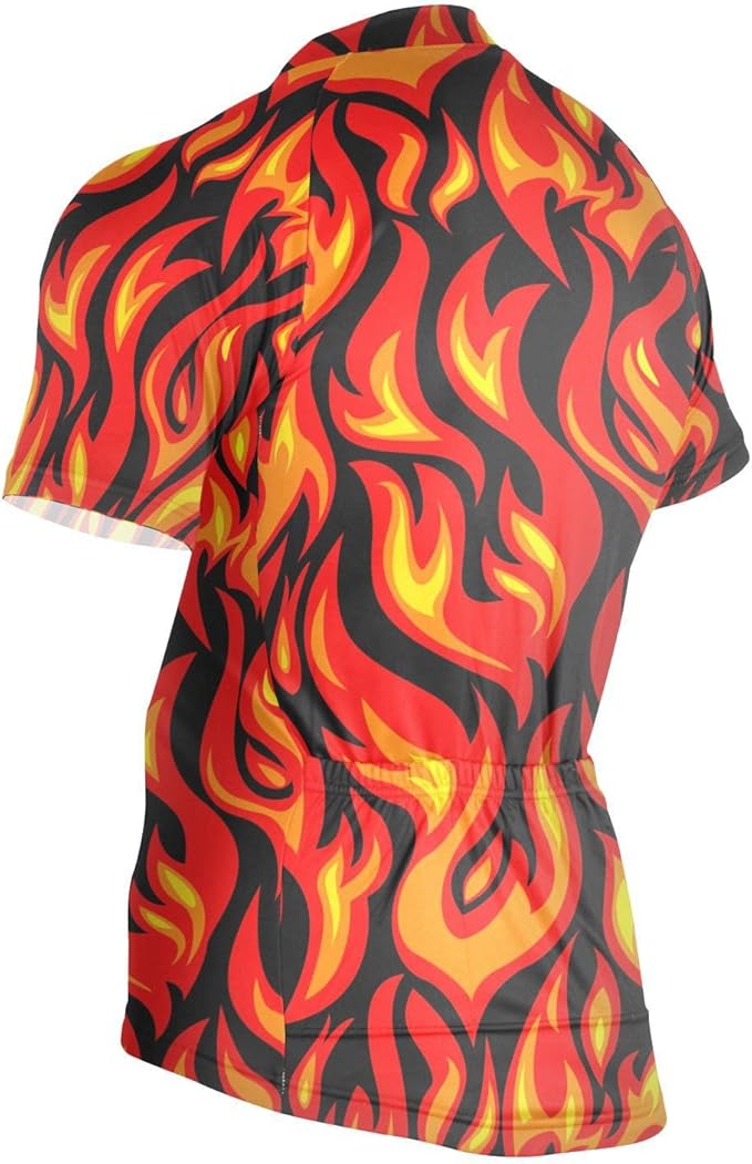 Men's Cycling Bike Jersey Short Sleeve Moisture Wicking, Breathable, Quick Dry Biking Shirt with 3 Rear Pockets