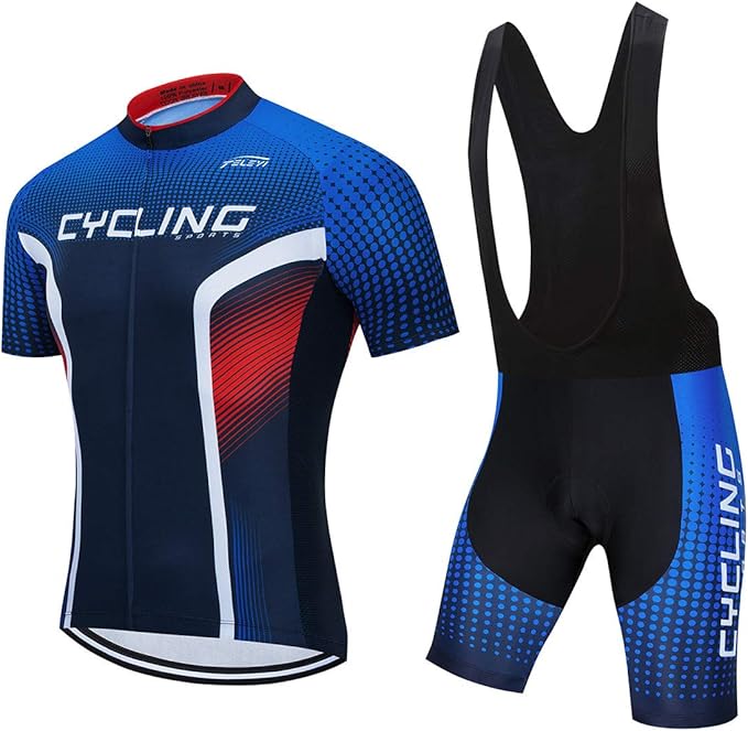 Men's Cycling Jersey Set, Summer Mountain Bike Clothing Short Sleeved Riding Jerseys