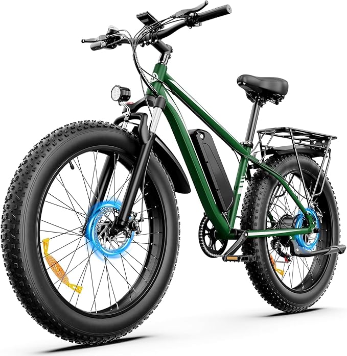 Electric Bike for Adults and Teens, Ebike, Electric Bicycle Mountain Dirt Bike Fat Tire Electric Bike, Multi-Funtional Bike for Work, School, Commute, Off-Road