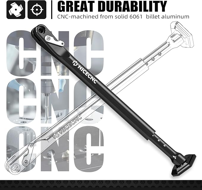 NICECNC Adjustable Dirt Bike Kickstand/Motorcycle Side Stand Aluminum Compatible with Sherco 125 250 300 450 500 SE-R/SEF-R 2012-2024, Black