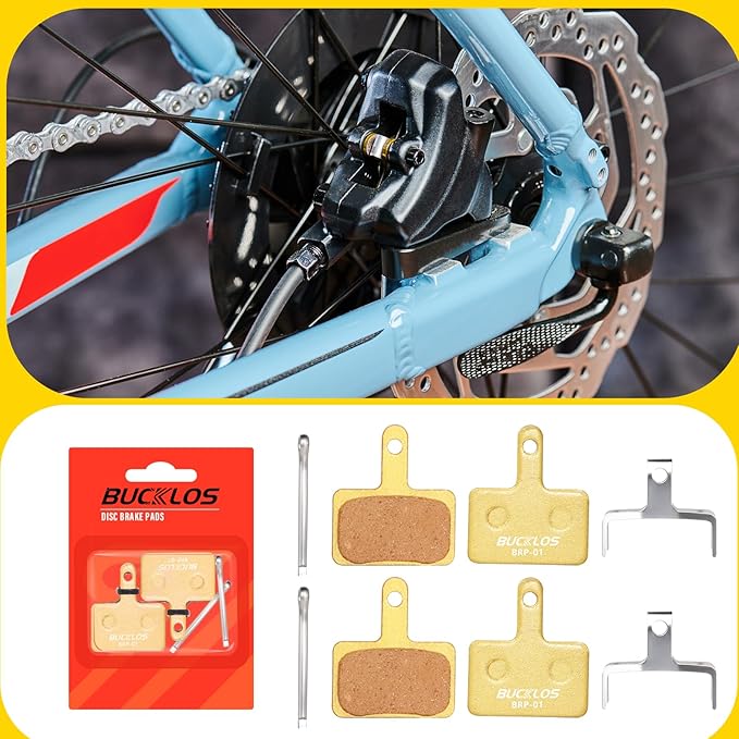 BUCKLOS Bike Disc Brake Pads for TRP Tektro Shimano MT200 Deore Br-M575 M525 M515 T615 T675 M505 M495 M486 M485 Ridstar Q20,Bicycle Disk Brakes Pads for Mountain Bike/Electric Bike/Road/Scooter/Ebike