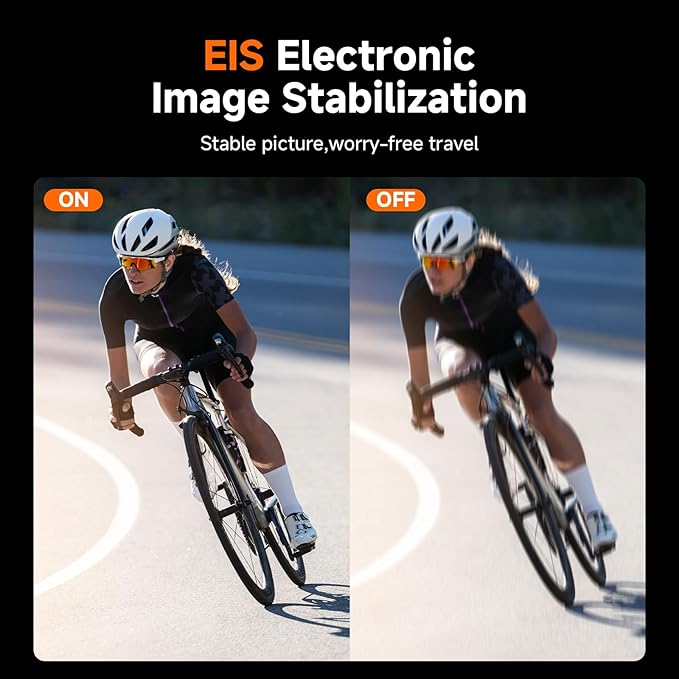 SVBONY Bike Camera with Smart Display, 4K60fps Action Camera with GPS Tracker, 64GB Card, Cycling Speedometer/Odometer, 6-Axis Anti-Shake, Bike Lights, Bell, Waterproof, Bike Computer with APP Support