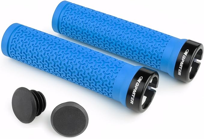 Bike Handlebar Grips, Single Lock on Bicycle Handle Bar, for BMX, Mountain, MTB, Beach Cruiser, Scooter, Folding Bike, Soft Non-Slip-Rubber Hand Grip Comfortable Ergonomic