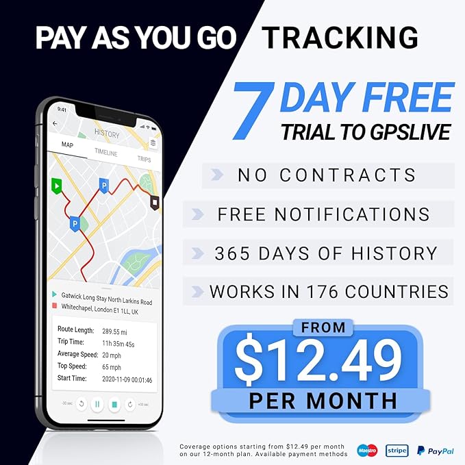 REWIRE SECURITY DB2-4G GPS Tracker for Vehicles – Real-Time Vehicle Tracking Device for Car, Van, Motorhome | Easy Battery Install | Live App Tracking | 4G Fleet Tracking | Low Cost Subscription Plan