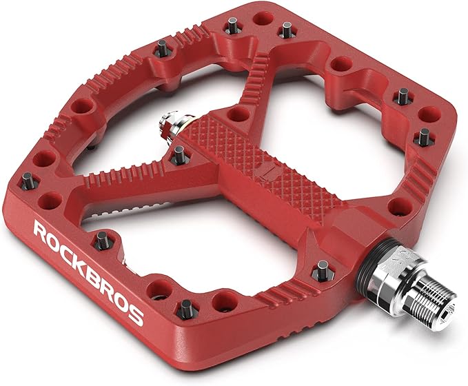 ROCKBROS Mountain Bike Pedals Flat MTB Pedals Nylon Fiber Bicycle Platform Pedals for Road Mountain BMX MTB Bikes