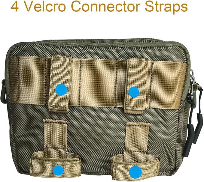 Larswon Motorcycle Handlebar Bag – Water Resistant Front Fork Pouch Storage Compatible with Cruiser, Softail, Dyna, Sportsters, Dirt Bike & Bicycle | Detachable Strap | Customizable Patch Green