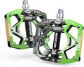 BUCKLOS MTB Bike Flat Pedals with Reflectors,Large Platform Mountain Non Slip CNC Aluminum Alloy Bicycle Pedals Sealed Bearing 9/16" Adult