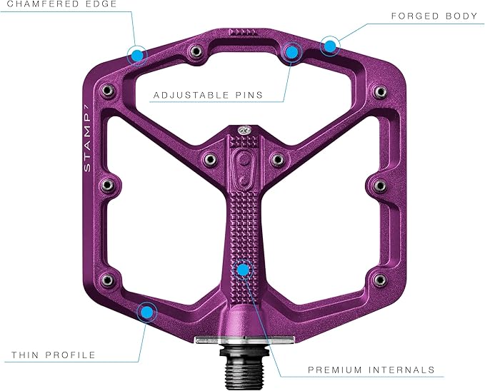Crankbrothers Stamp Flat MTB Pedals - Size-Specific, Lightweight, Versatile, Durable Bike Pedals