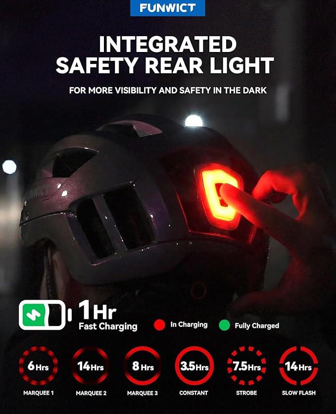 Adult Bike Helmet with Visor and Goggles for Men Women Mountain Road Bicycle Helmet Rechargeable Rear Light Cycling Helmet