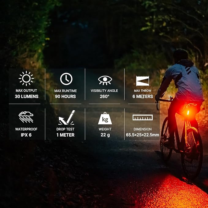 OLIGHT RN 400 LED Bike 400 Lumens Headlight and Seemee 30 C 30 Lm Bicycle Taillight Set, Rechargeable Type-C Waterproof Bike Light Set, Easy to Install for Road Urban Cyclists and Night Riding