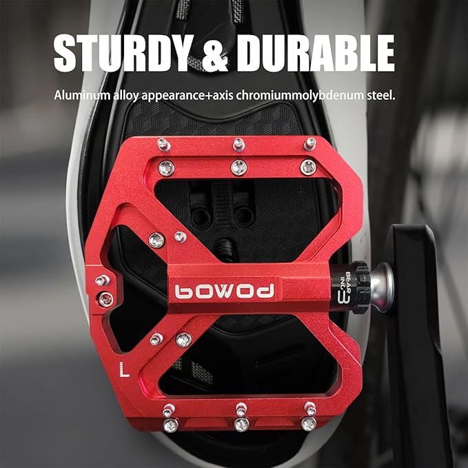 Bike Pedals 9/16" Lightweight Non-Slip Bicycle Platform Pedals - Fits Most Adult Bikes & Mountain Bikes &MTB, Road Bikes and Slip-Resistant Design