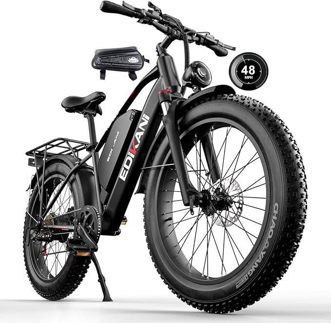 E Bikes for Adults Electric,51 MPH/48 MPH Fast Ebike Peak 5000W/3000W 32AH 52V 130 Miles Max, Dual Motor Electric Bike Fat Tire E Bike for Men, 26" Electric Bicycle for Snow Off-Road, Hydraulic Brakes
