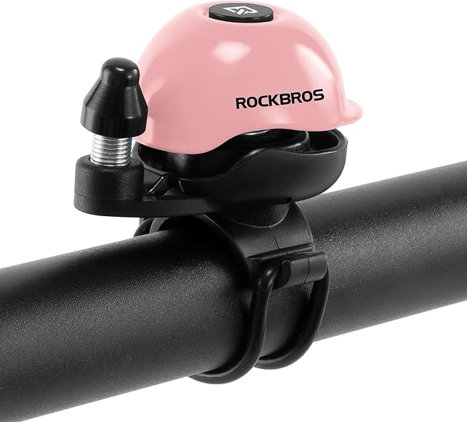 ROCKBROS Classic Bike Bell Bicycle Bell Mountain Bike Bells 80dB, Aluminum Alloy Rotatable Base, Fit for 0.86-1.34in/22-34mm Bicycle Handlebars