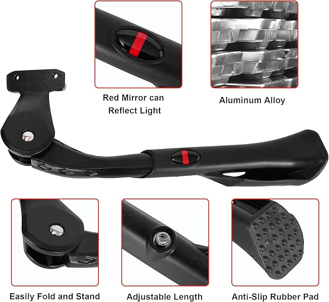 Bike Kickstand for Adult Bike, Adjustable Bicycle Kickstand for 24"-29" Bike, Kickstand for Kids Bike, Mountain Bike, Ebike