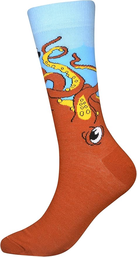 Cansok Men's 2/4 Packs Fun Crazy Novelty Dress Crew Socks
