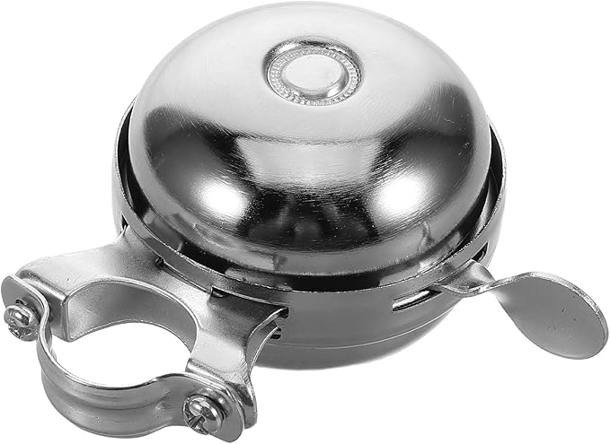 Veemoon Vintage Bicycle Bell Aluminum Metal Clear Sound Cycling Bell for Road and Mountain Bikes with Easy Handlebar Installation, Retro Silver Horn for Adult Bike Accessories