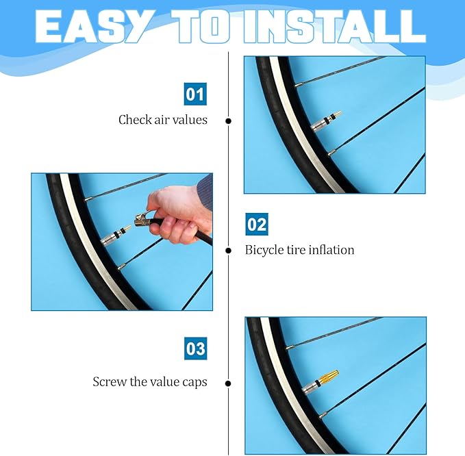 40 Pieces Presta Valve Caps, 10 Colors Bike Valve Cap, Aluminum Presta Valve Cover for Presta/French Valves Bike Tire Caps MTB Road Racing Bicycle, Hybrid Bike, Fat Bike, E-Bike, Rocket Style