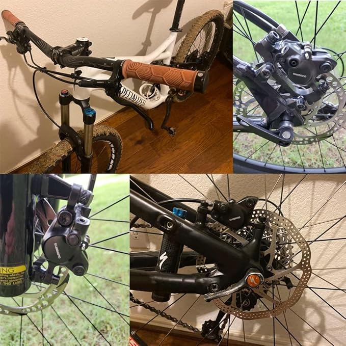 MT200 Hydraulic Brakes with SM-RT56 160/180mm Rotors, Left Front 800mm Right Rear 1500mm Hydraulic Brakes Aluminum Alloy Levers with Calipers Bike Disc Brakes