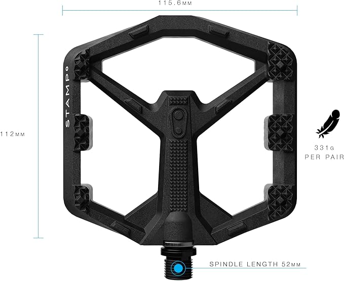 Crankbrothers Stamp Flat MTB Pedals - Size-Specific, Lightweight, Versatile, Durable Bike Pedals