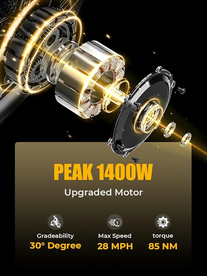 Heybike Ranger 2.0 Foldable Electric Bike for Adults, 20"×4 Fat Tire Ebike with 1400W Peak Motor, 28 MPH Max Speed, 600Wh Removable Battery, Up to 65 Miles Range, Front Suspension Step-Thru E Bike
