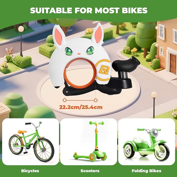 ROCKBROS Bike Bell Aluminum Alloy Bicycle Bell Mountain Bike Bells for Kids Adults with Loud Sound and Fit for 0.87-1in/22-25.4mm Bicycle Handlebars