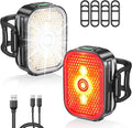 2026 Ultra Slim Bike Lights with Reflectors, 8+6 Modes Bike Headlight and Tail Light Assemblies Motorcycle, IP65 Waterproof & Dual USB-C 1-2 Hrs Fast Charge Bike Lights for Night Riding Cycling