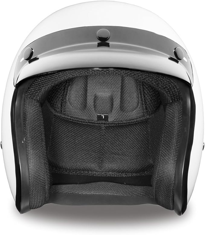 Daytona Helmets Retro 3/4 Open Face Motorcycle Helmet - Vintage Style, DOT Approved Helmet for Men & Women, Lightweight, Adjustable Fit, Removable Visor - Bike, Moped, Chopper, Scooter Helmet