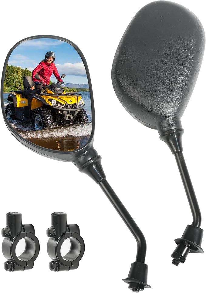 RACOONA ATV Mirrors,Motorcycle Mirror,ATV Rear View Mirror,Car Accessories 360 Degrees Ball-Type ATV Side Rear View Mirror with 7/8" Handle Bar Mount Clamp,Fit for Scooter Moped Polaris Dirt Bikes