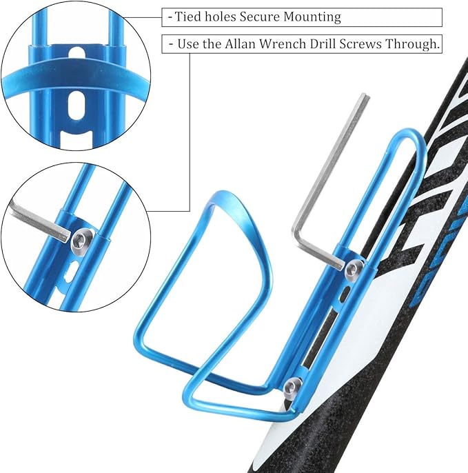 Alloy Aluminum Lightweight Bike Water Bottle Holder - 2 Pack for MTB & Road Bike