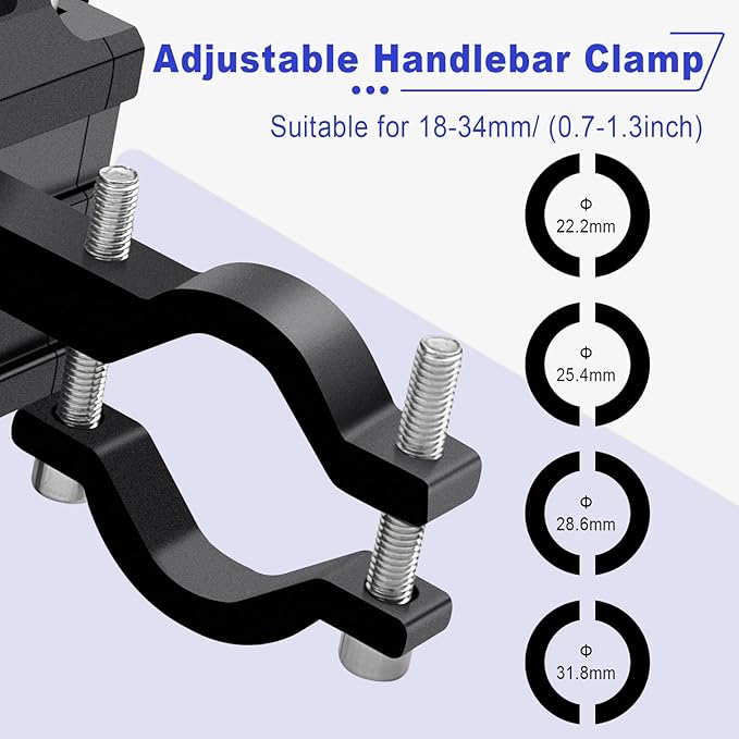 NineLeaf 10PK Bike Phone Mount Holder, Aluminum Motorcycle Phone Mount, Handlebar Mounted Cell Phone Holder for Bike, Camera Friendly, Rotatable, Universal Bicycle Phone Mount for 2.2-3.7 Inch Phones