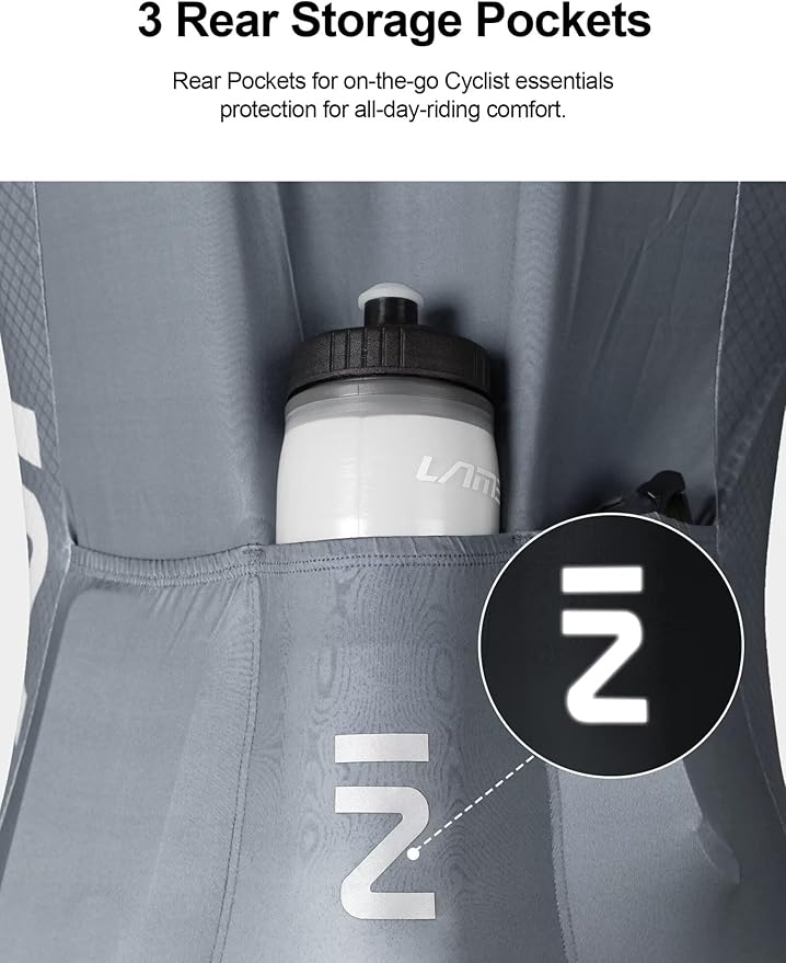 INBIKE Cycling Jersey Men, Long Sleeves Quick Dry Bike Shorts with Pockets, Moisture Wicking Bicycle Tops for Road Biking MTB