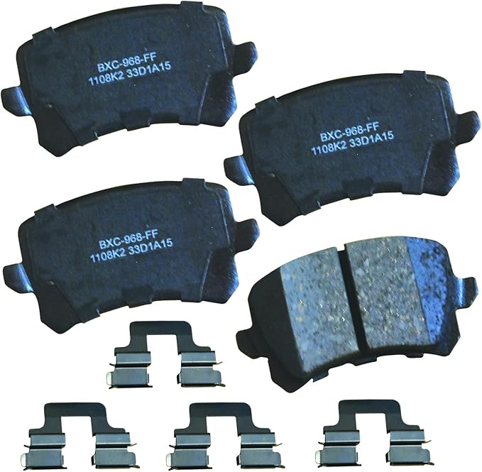 Bendix Premium SBC1108K2 Ceramic Rear Brake Pads for Select Models Volkswagen Bora, CC, Eos, Golf, Golf City, R, GTI, Jetta, Passat, Passat R32, Rabbit, Tiguan, Tiguan Limited