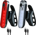 2 Pack USB Rechargeable LED Bike Tail Light Bicycle Rear Cycling Night Essential Reflector Seat Back Safety Lamp Waterproof Bright Warning Flash MTB Light for Men Women Kids