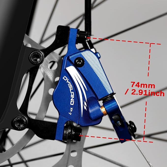 XT-7 Hydraulic Disc Brakes Calipers,Line Pulling/Cable Actuated Front & Rear Brake Calipers for MTB/Mountain Bike/E-Bike.